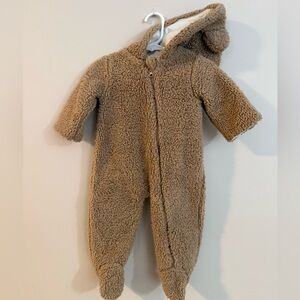Quincy Mae Teddy Fleece Hooded One-Piece in Brown